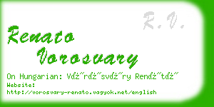 renato vorosvary business card